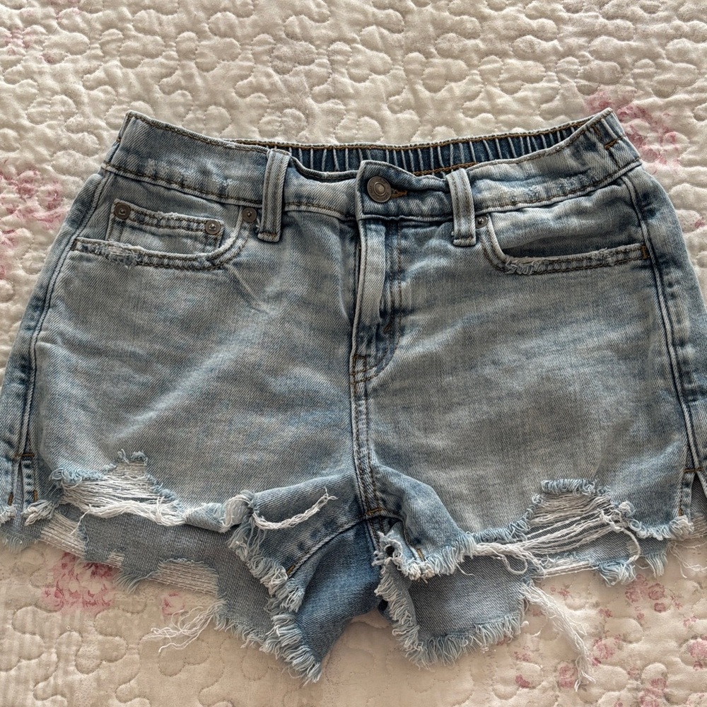 Aerie Light Blue Distressed Jean Shorts